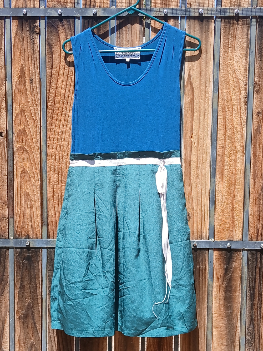 Pink Martini Teal and Blue Sleeveless A-Line Dress